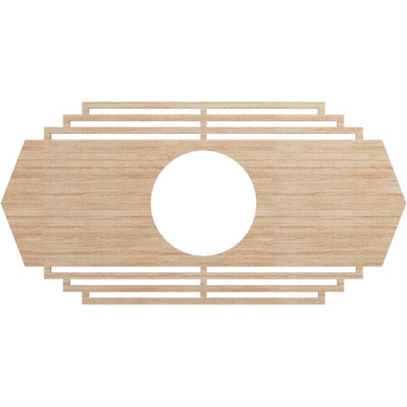 Ekena Millwork Chrysler Wood Fretwork Pierced Ceiling Medallion, Alder, 22"W x 11"H x 5 3/4"ID x 3/8"T CMWP22X11X0375CSAL